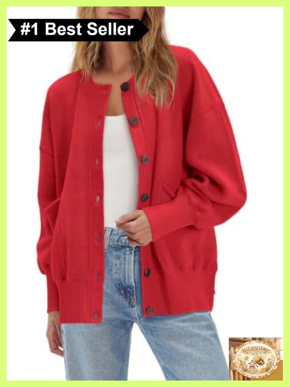Oversized Button Up Cardigan with Pockets Lightweight Cotton Blend